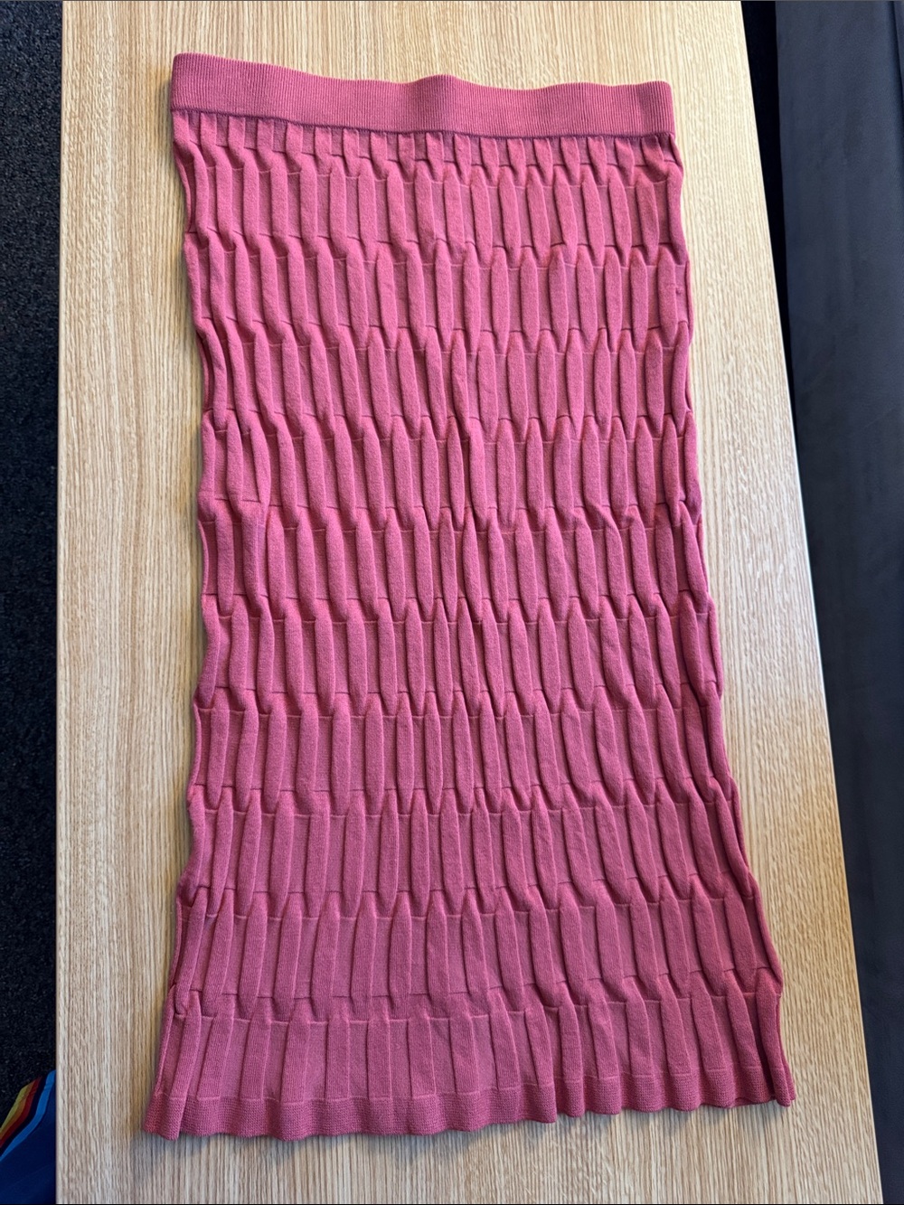 EARTHBOUND Pink Textured Knit Pencil Skirt